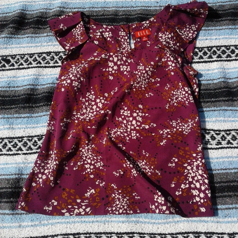 ELLE Burgundy Spring Blouse